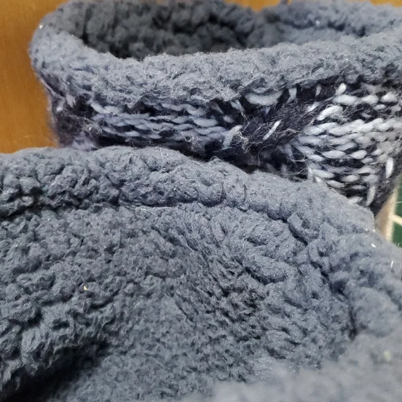 Muk Luks Blue and White Knit Boots - Picture 3 of 4